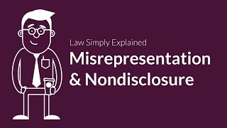 Misrepresentation and Nondisclosure  Contracts  Defenses amp Excuses [upl. by Oag]