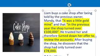 How to apply misrepresentation Liam cupcake scenario [upl. by Anderson]