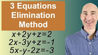 Solving Systems of 3 Equations Elimination [upl. by Juley97]