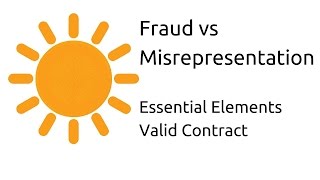 Fraud vs Misrepresentation  Other Essential Elements of a Valid Contract  CA CPT  CS amp CMA [upl. by Nered]